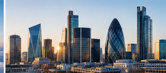 London financial district skyline